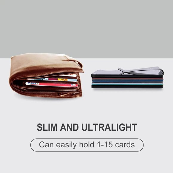 Carbon Fiber Wallet with Airtag Holder Case ,Slim Minimalist Wallet for Men - Picture 5 of 7